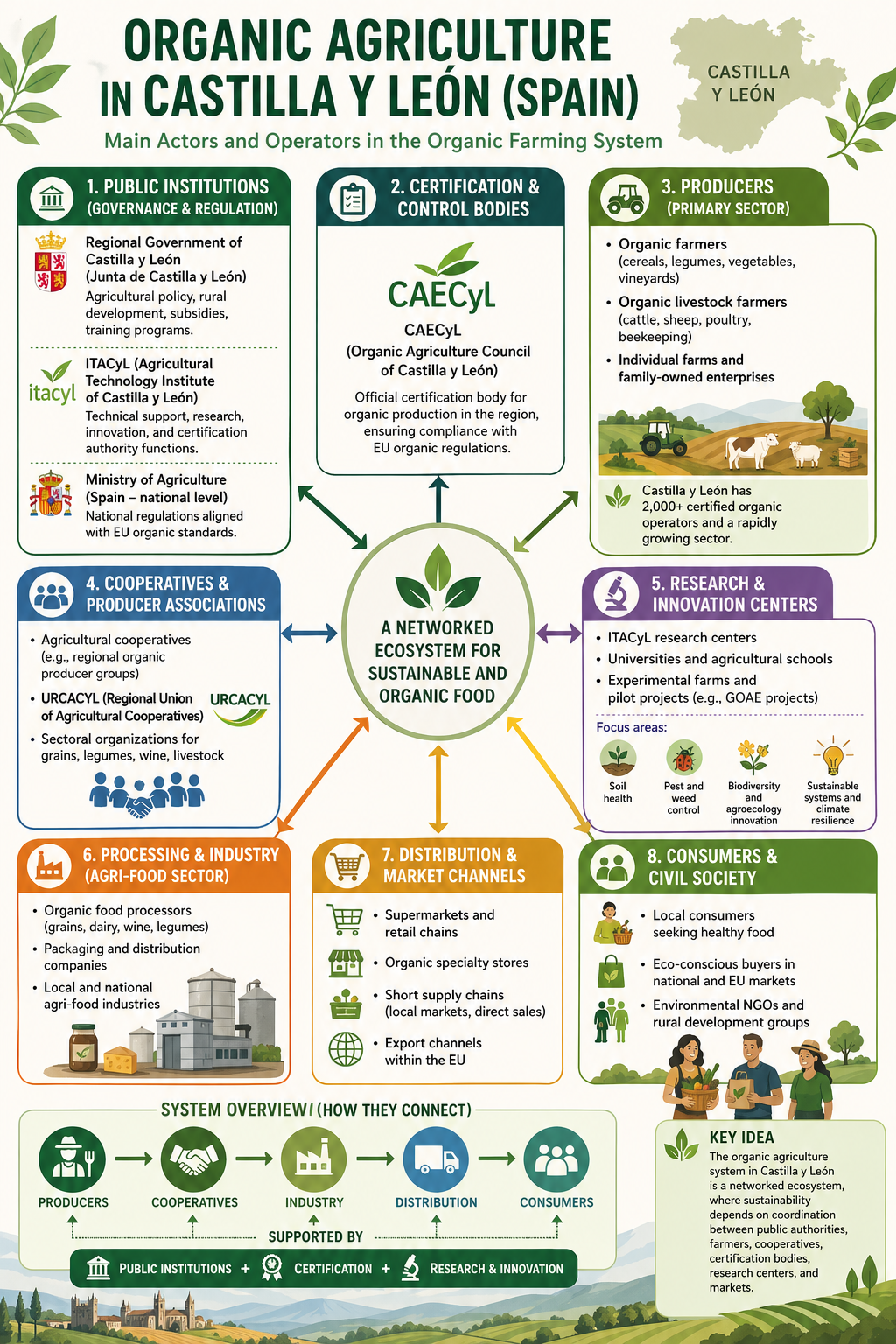 Organic agriculture actors and operators in Castilla y Leon, Spain